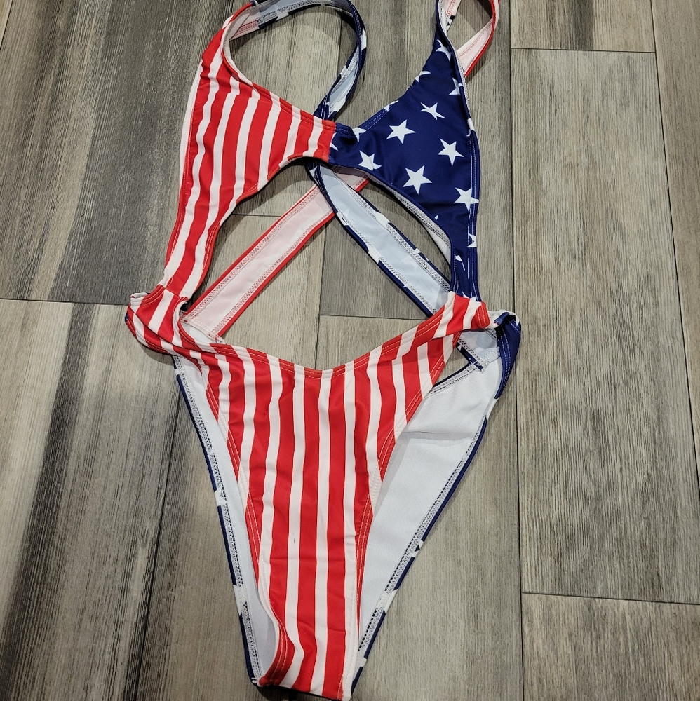 American Flag Cut Out One Piece
